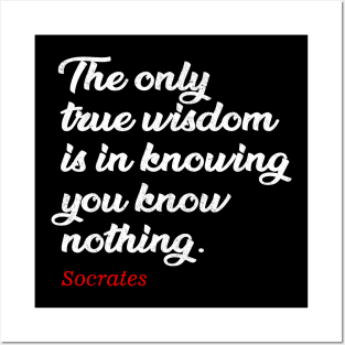 The only true wisdom is in knowing you know nothing - socrates Posters and Art